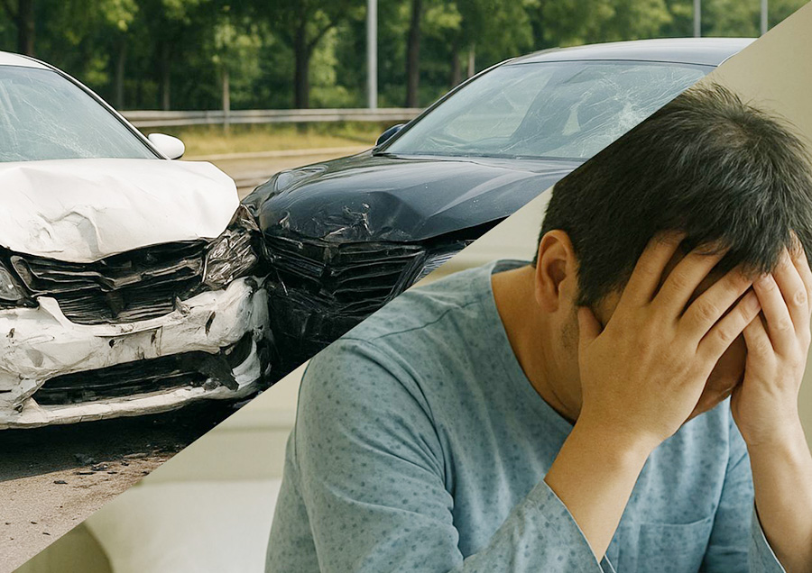 심리적 후유증을 호소하고 있는 교통사고 환자 (출처: Chat GPT) | 자생한방병원・자생의료재단