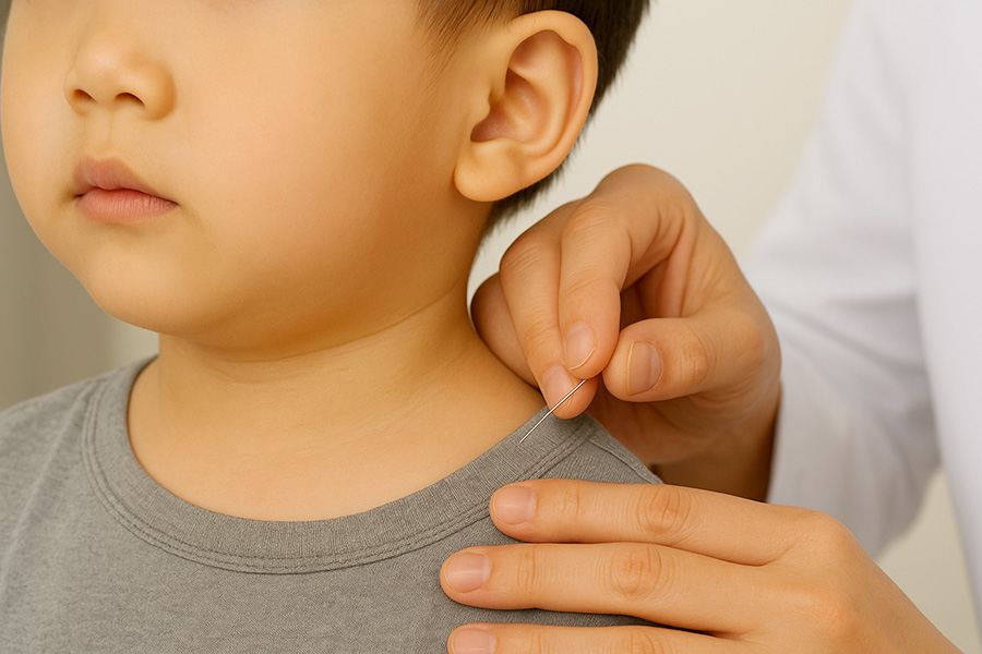 침 치료를 받는 소아 환자 (출처: Chat GPT) | 자생한방병원・자생의료재단