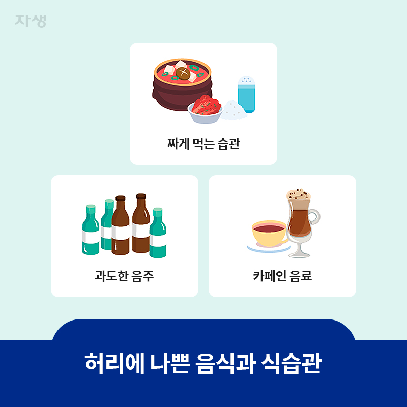 참고 이미지 : 허리에 나쁜 음식과 식습관 | 자생한방병원·자생의료재단