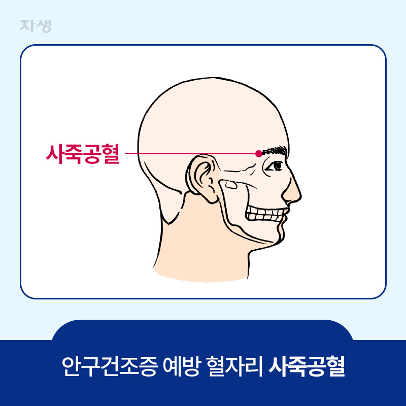 안구건조증 예방 혈자리 사죽공혈 위치 이미지