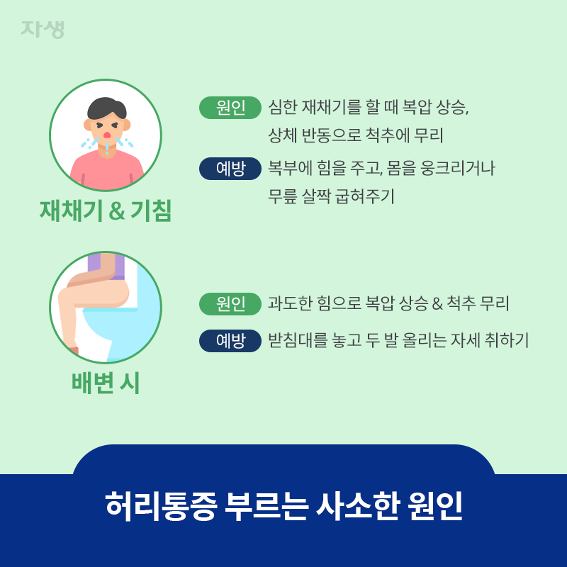 참고 이미지 :  허리통증 부르는 사소한 원인 | 자생한방병원·자생의료재단