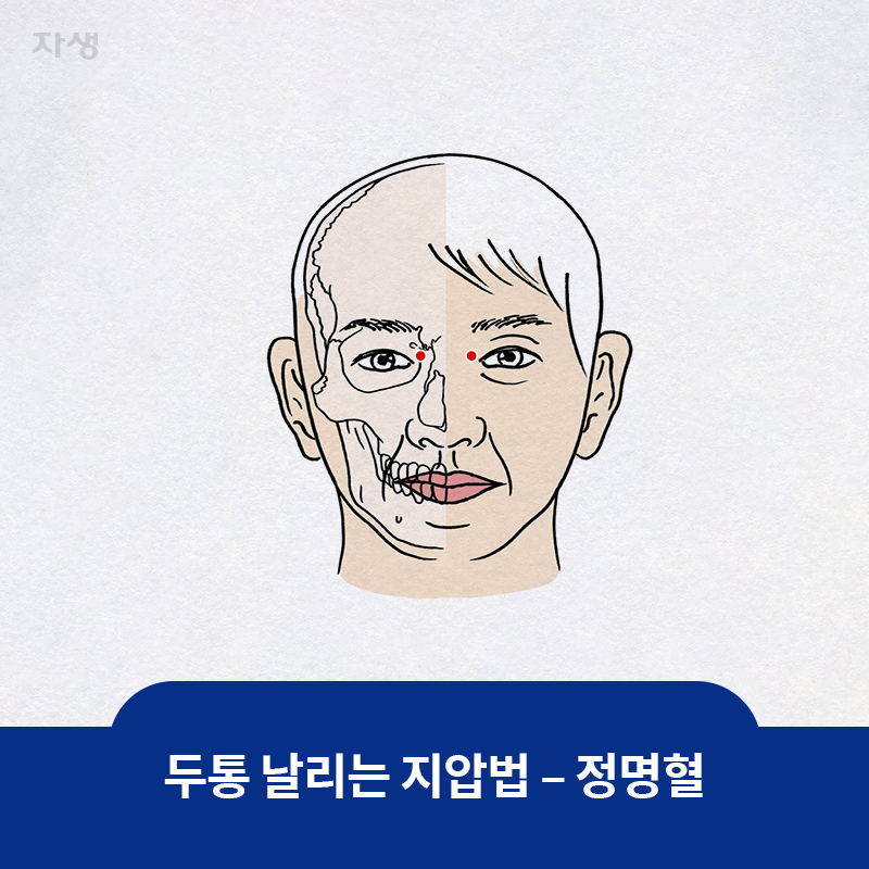 참고 이미지: 두통 날리는 지압법 – 정명혈 | 자생한방병원·자생의료재단