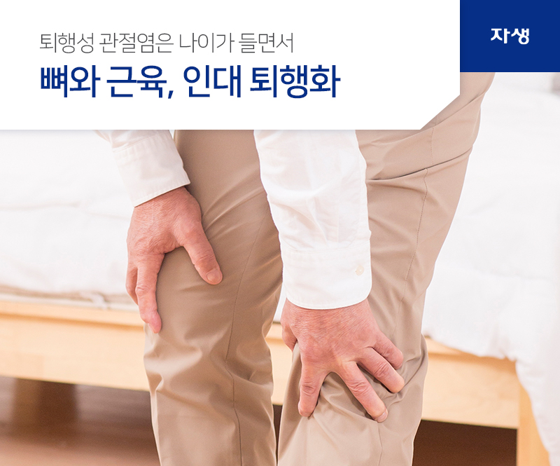 퇴행성 관절염은 나이가 들면서 뼈와 근육, 인대 퇴행화