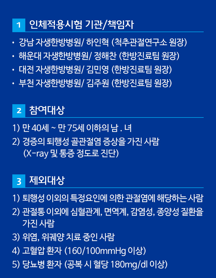 자생한방병원 관절건강 인체적용시험 연구대상자 모집-2